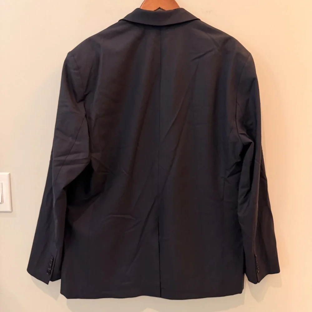 Quince Stretch Wool Blazer Premium Italian Wool Modern Exec Nello Gori Navy NWT